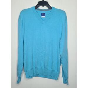 Le Tigre blue washable wool long sleeve v-neck sweater - large